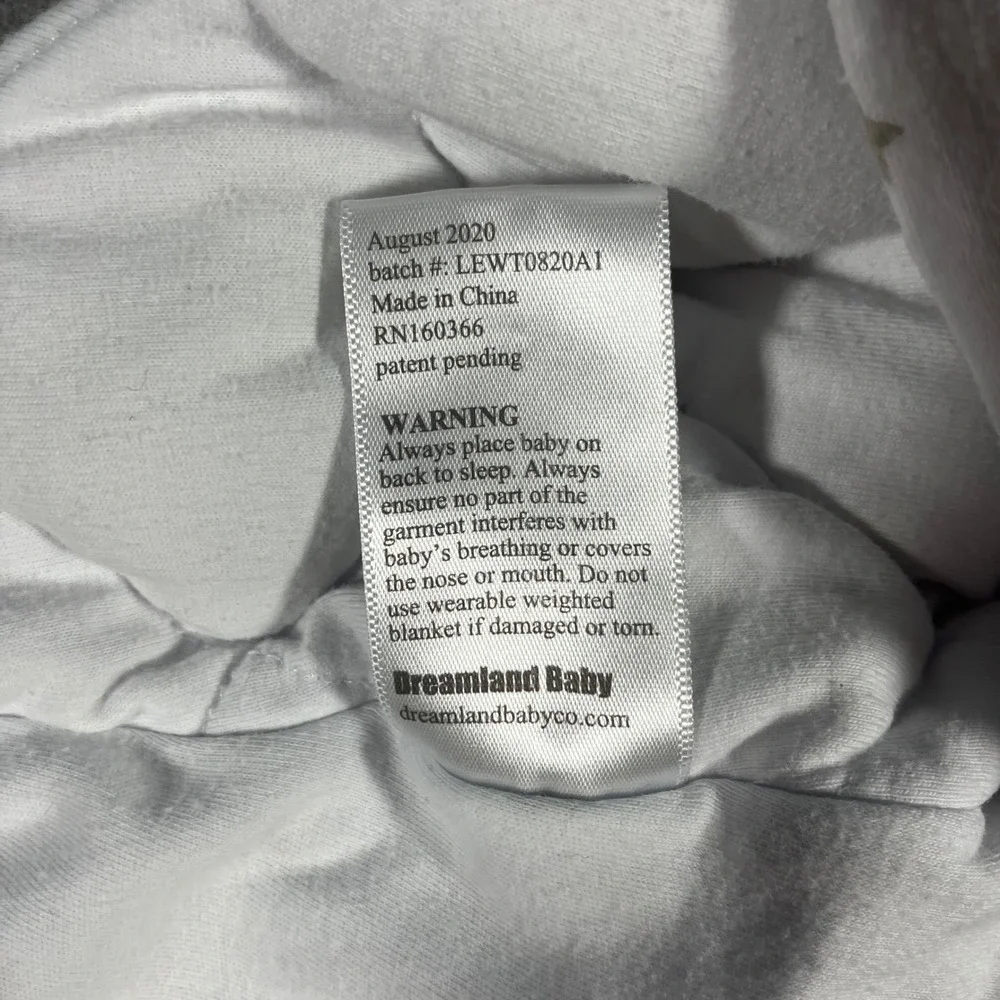 Dreamland Baby Weighted Sleep Sack White Grey Star Print Medium 6-12M